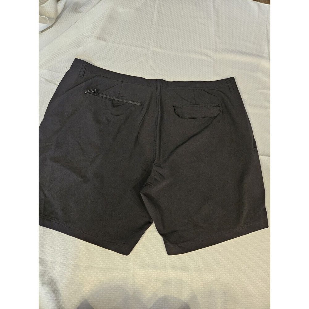 Classic Men's Black Flat Front Shorts - Picture 2 of 10